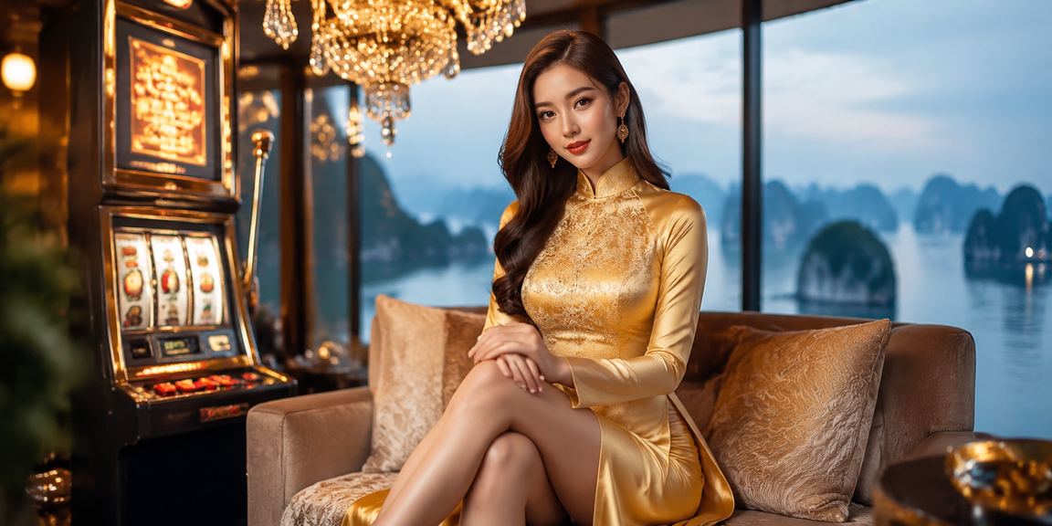 Trải nghiệm slot game tại vịnh Hạ Long với trang phục áo dài truyền thống
